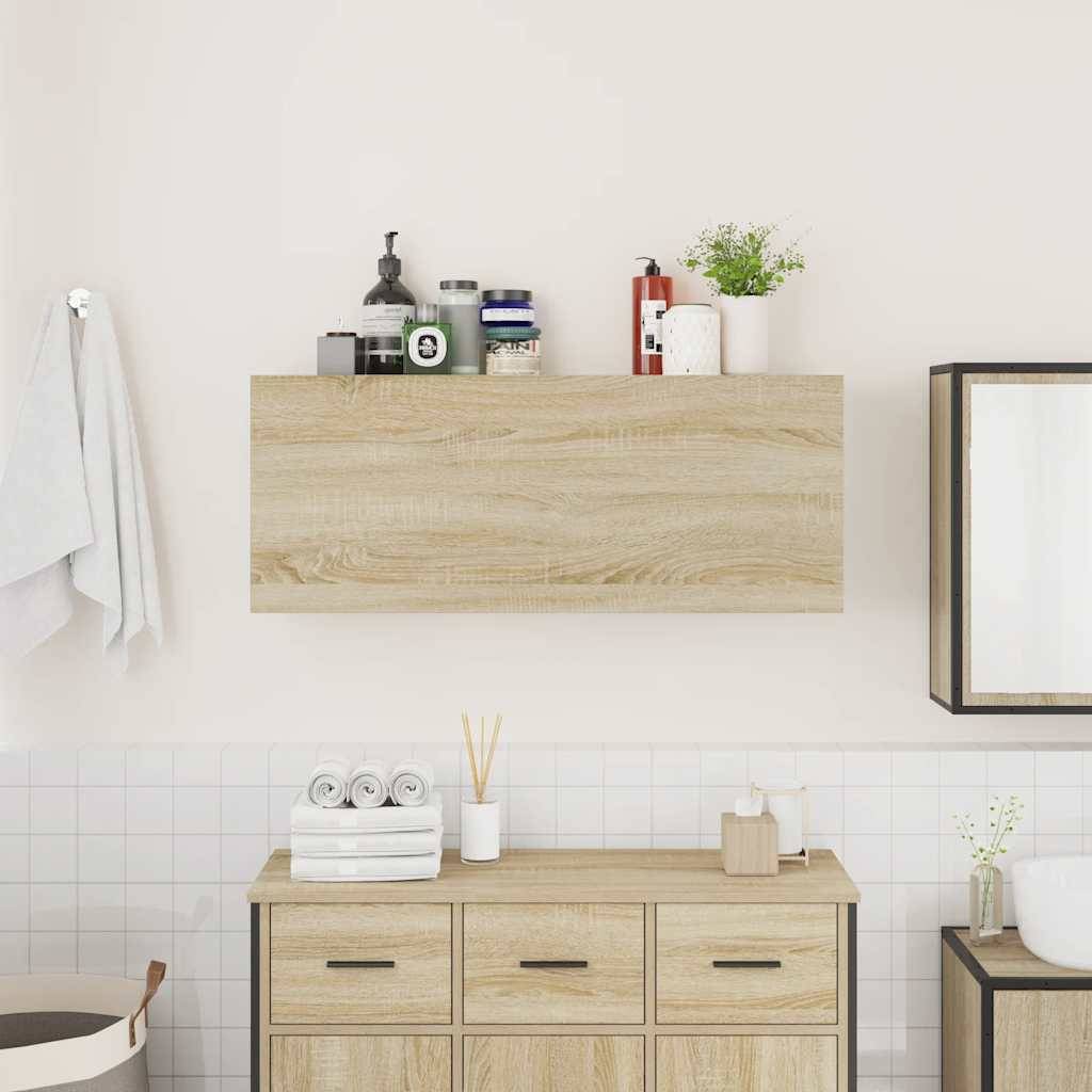 vidaXL Bad-Wandschrank Sonoma-Eiche 100x25x40 cm Holzwerkstoff