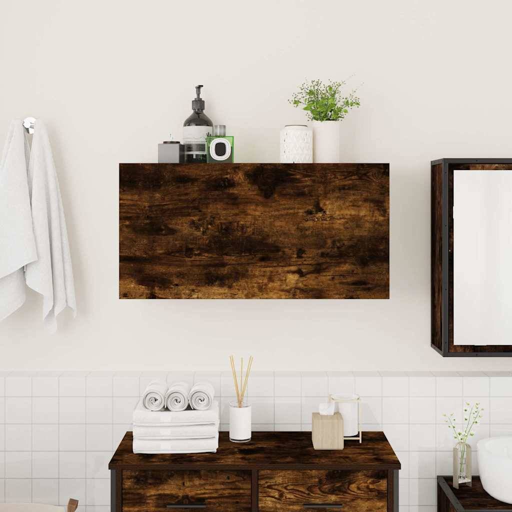 vidaXL Bad-Wandschrank Räuchereiche 80x25x40 cm Holzwerkstoff