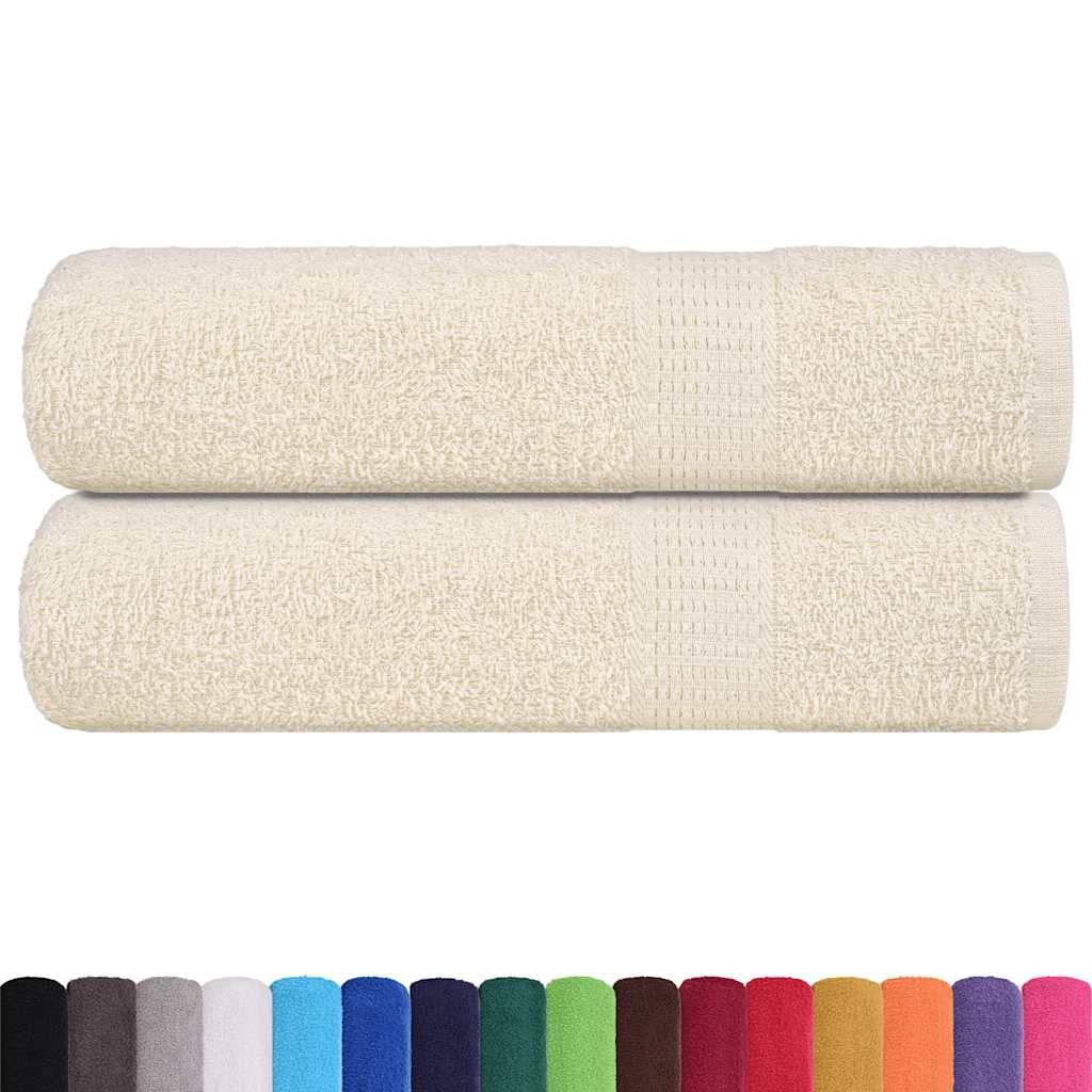 vidaXL Badetücher 2 Stk. Creme 100x150 cm 360 g/m² 100% Baumwolle