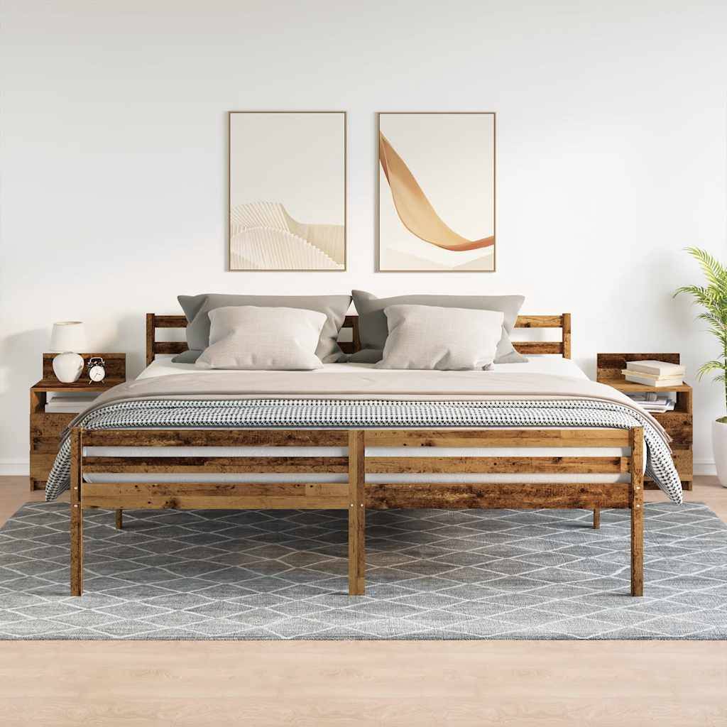 vidaXL Nachttische 2 Stk. mit 2 Schubladen Altholz-Optik 40x33x60 cm