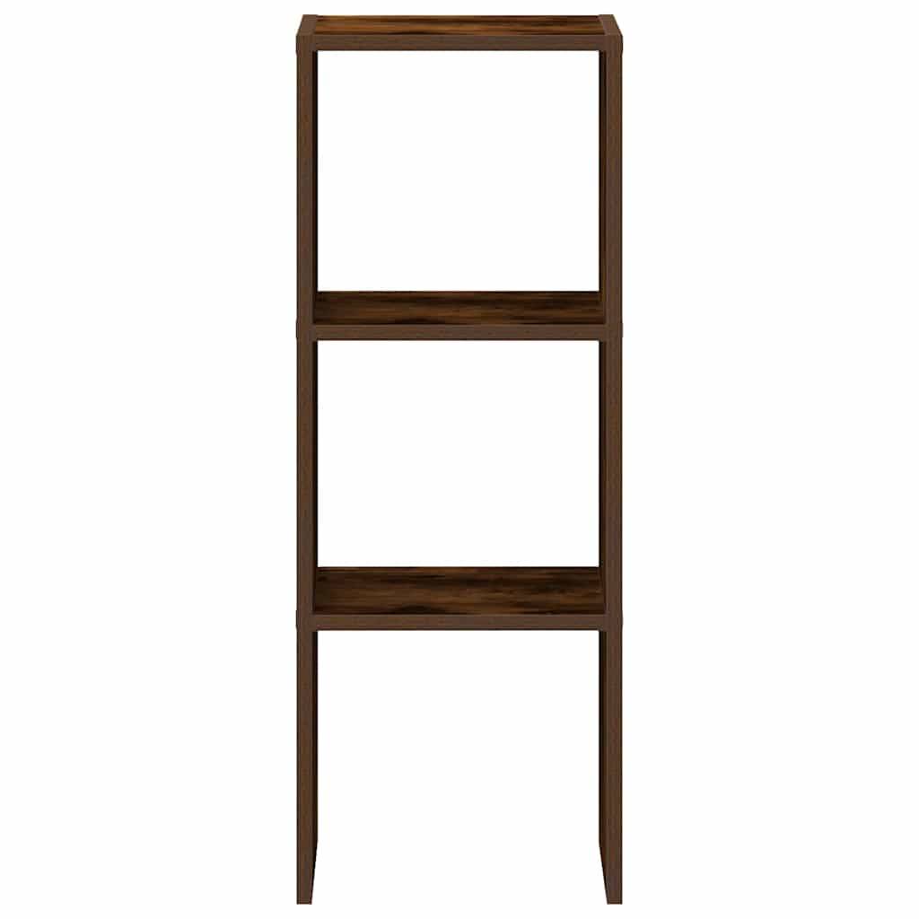 vidaXL Bücherregal Stapelbar Räuchereiche 30x30x80 cm Holzwerkstoff