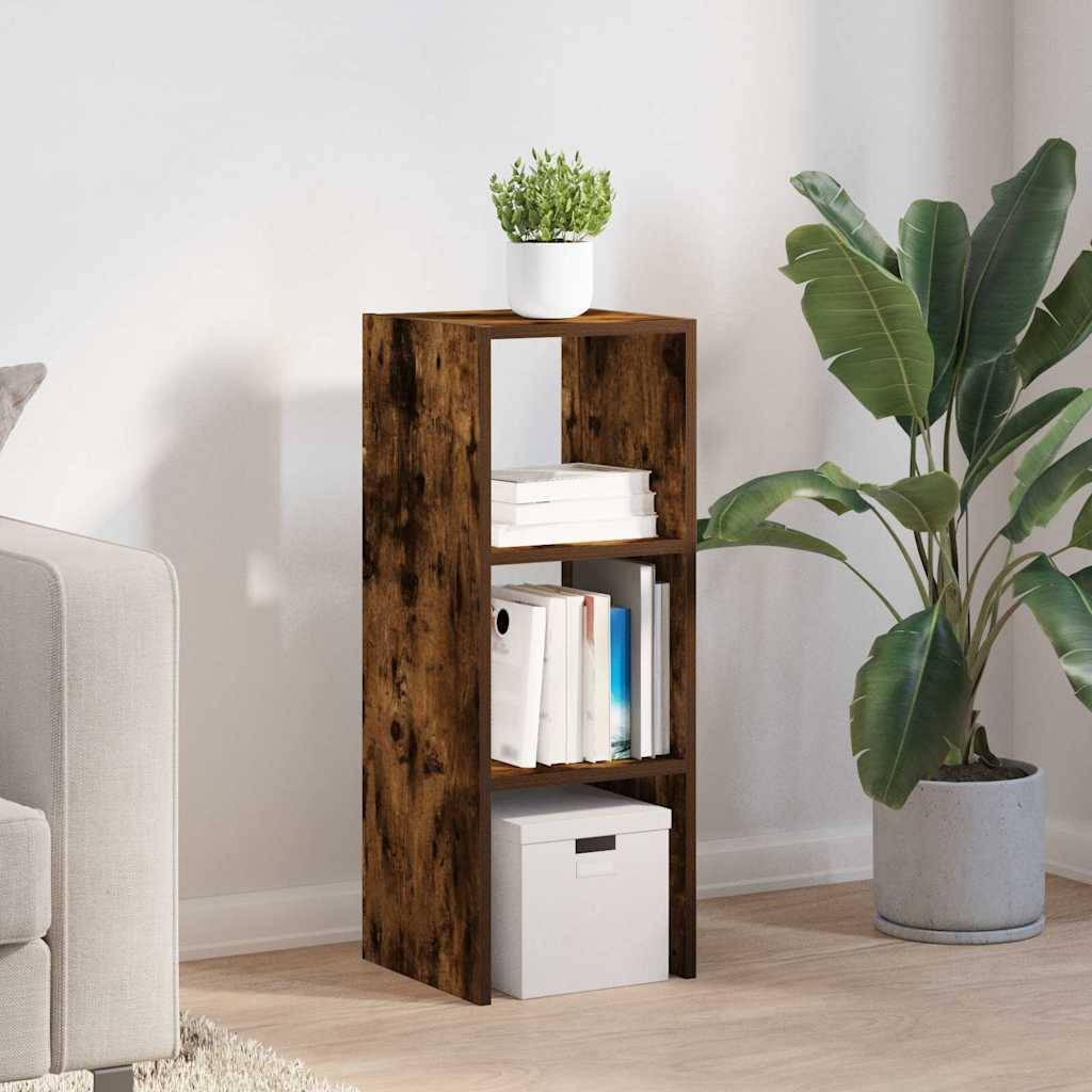 vidaXL Bücherregal Stapelbar Räuchereiche 30x30x80 cm Holzwerkstoff
