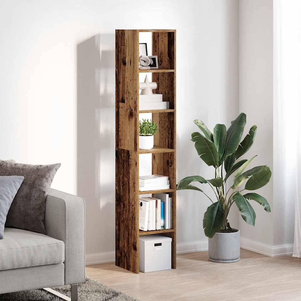 vidaXL Bücherregale 2 Stk. Stapelbar Altholz-Optik 30x30x80 cm