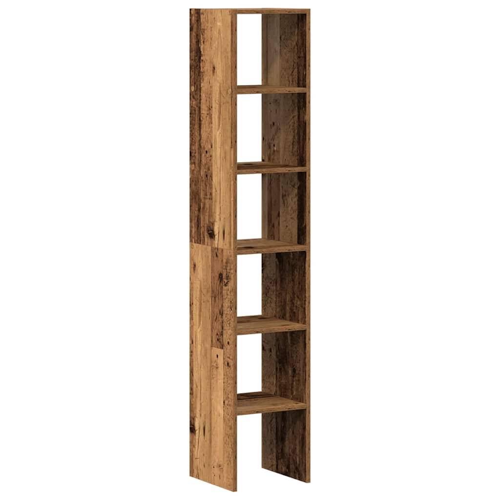 vidaXL Bücherregale 2 Stk. Stapelbar Altholz-Optik 30x30x80 cm