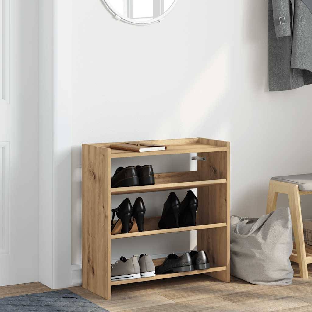 vidaXL Schuhregal Artisan-Eiche 60x25x62 cm Holzwerkstoff