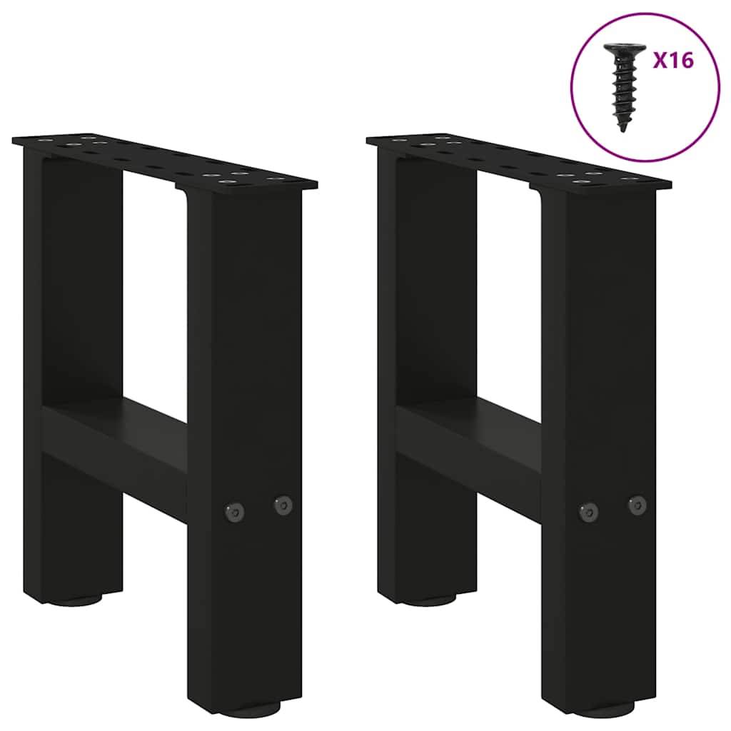 vidaXL Couchtischbeine Schwarz 2 Stk. 30x(30-31) cm Stahl