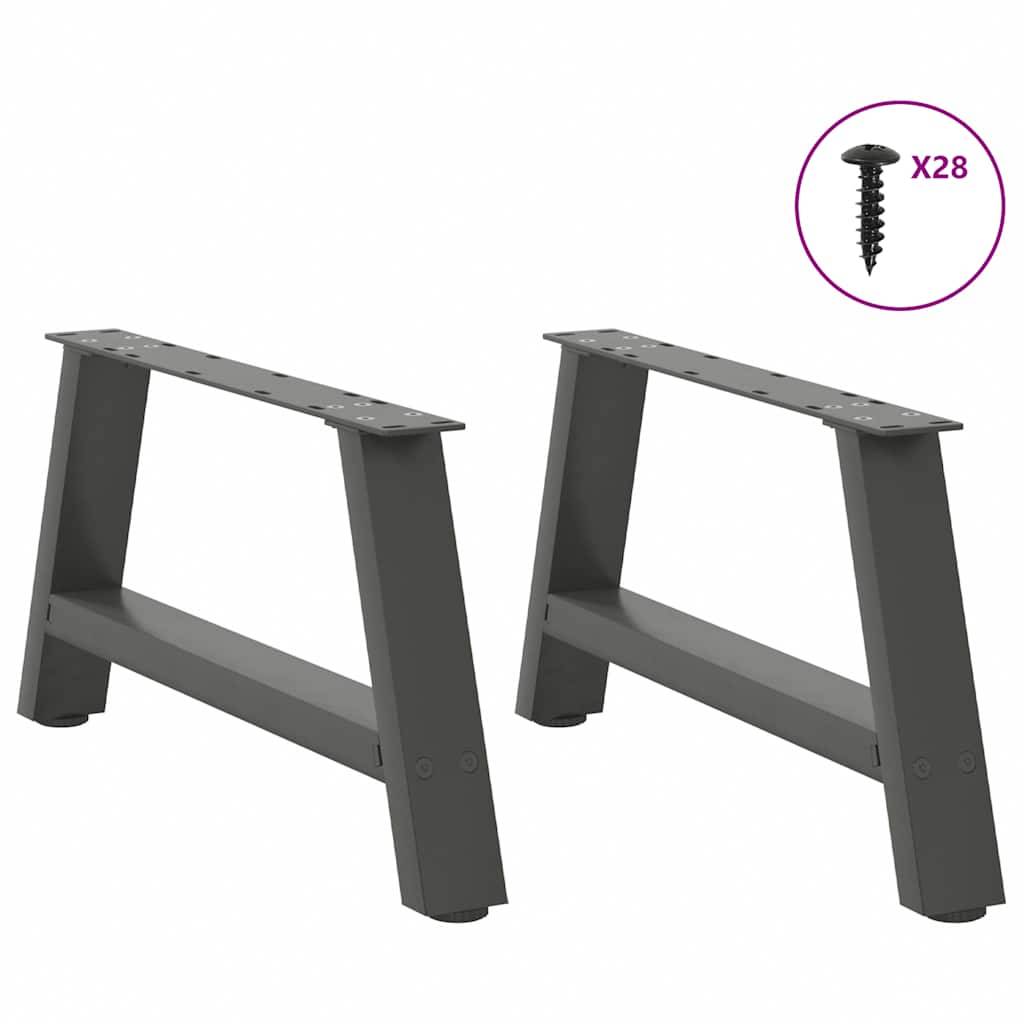 vidaXL Couchtischbeine A-Form 2 Stk. Anthrazit 60x(30-31) cm Stahl
