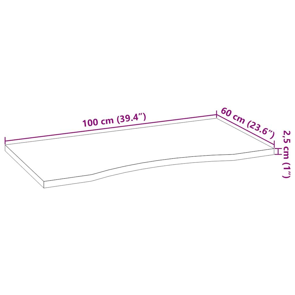 vidaXL Schreibtischplatte Unbehandelt 100x60x2,5 cm Massivholz Eiche