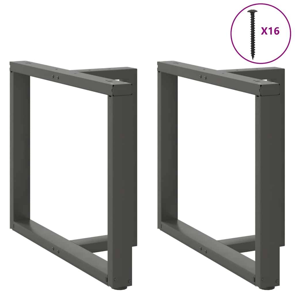 vidaXL Esstischbeine T-Form 2 Stk. Anthrazit 90x35x(72-73) cm Stahl