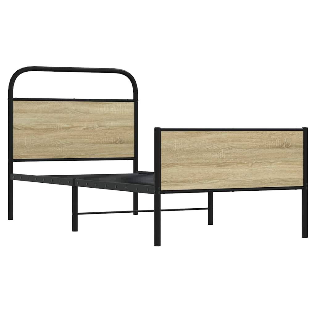 vidaXL Bettgestell ohne Matratze 80x200 cm Sonoma-Eiche Holzwerkstoff