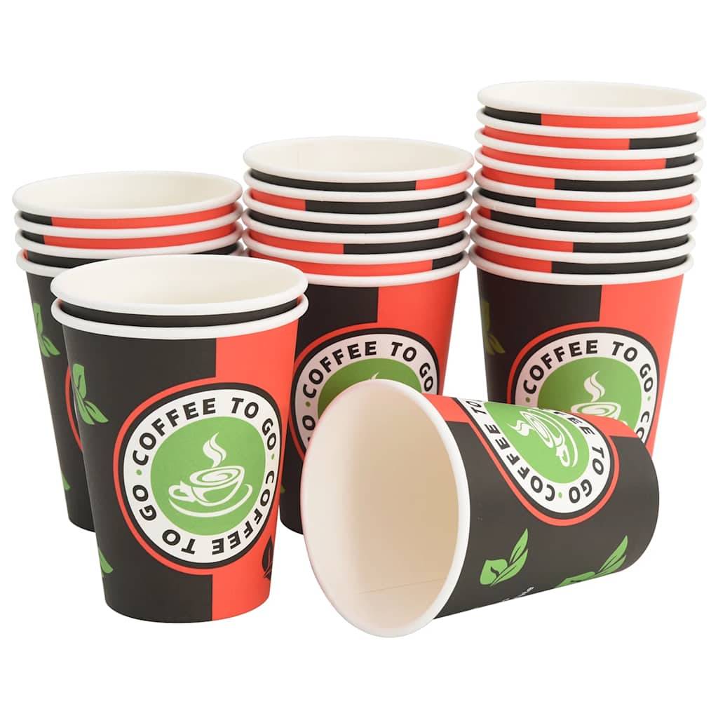 vidaXL Pappbecher 1000 Stk. 12oz 300ml Rot und Schwarz
