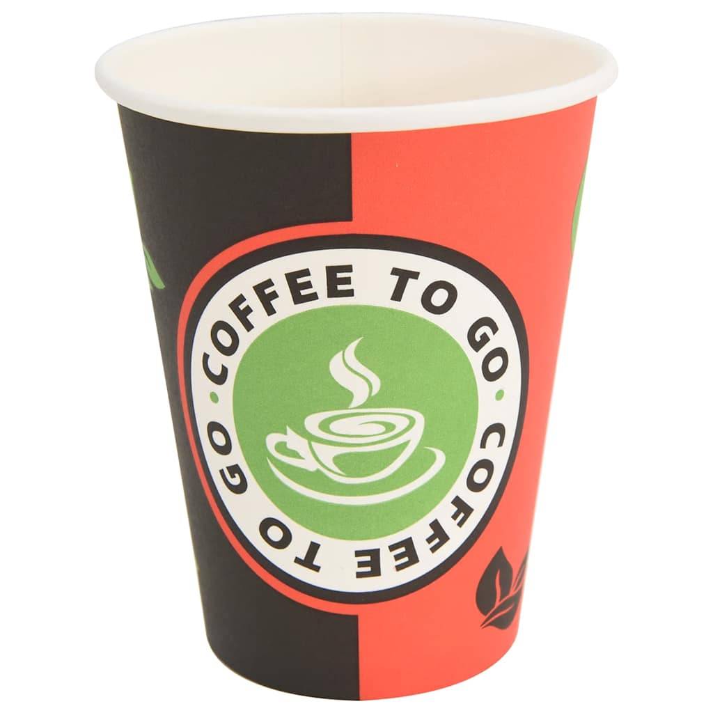 vidaXL Pappbecher 1000 Stk. 12oz 300ml Rot und Schwarz