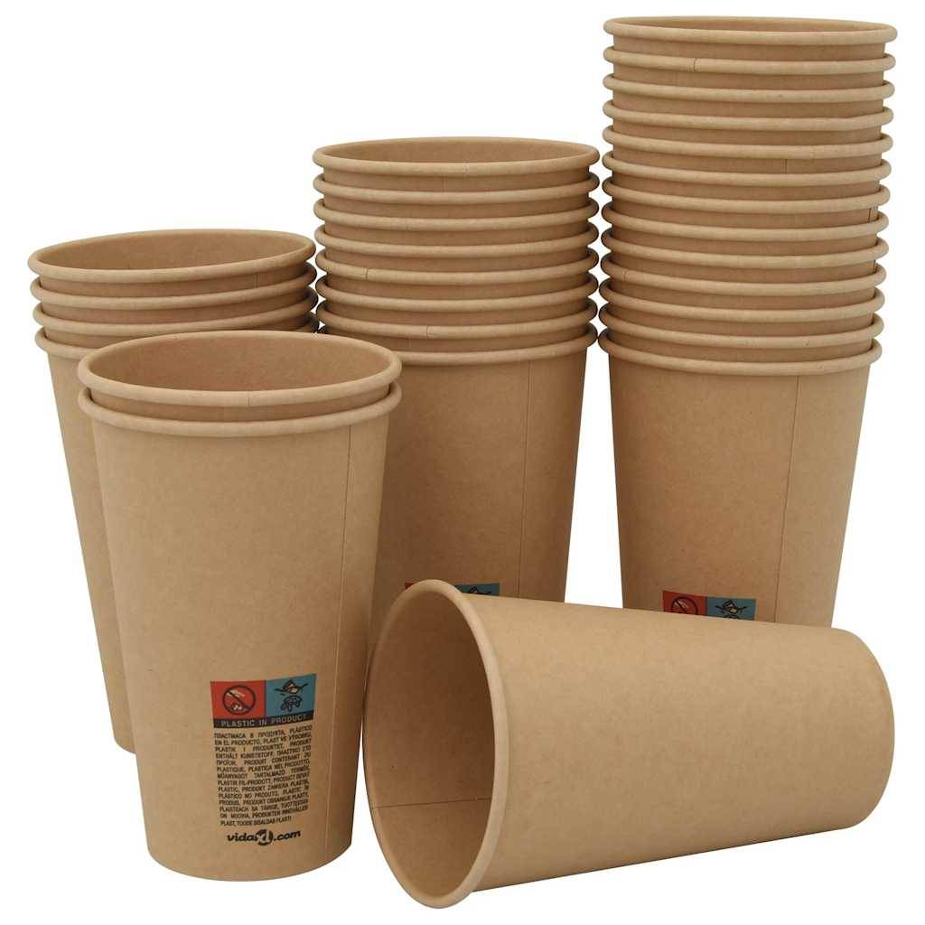 vidaXL Pappbecher 1000 Stk. 16oz 400ml Braun