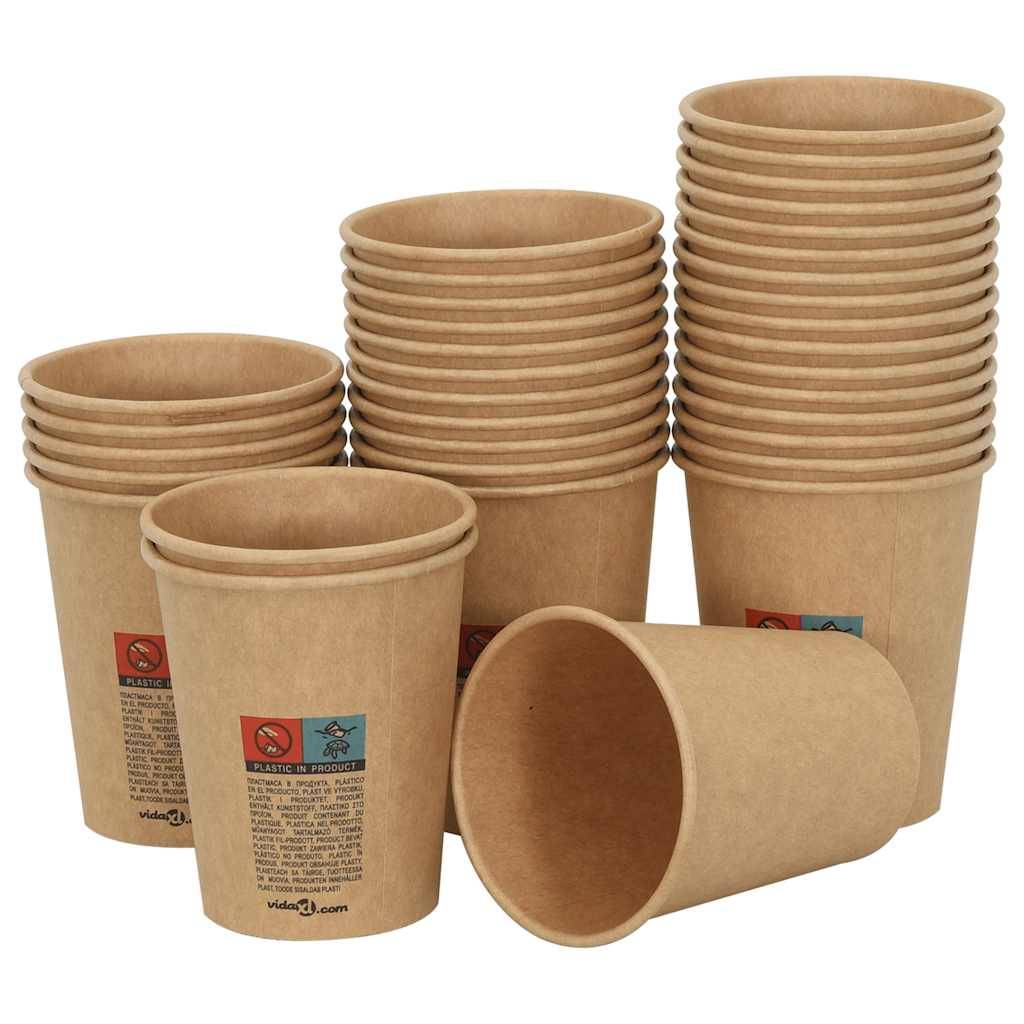 vidaXL Pappbecher 1000 Stk. 8oz 200ml Braun