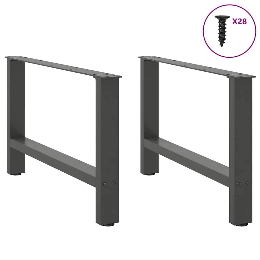 vidaXL Couchtischbeine Anthrazit 2 Stk. 70x(42-43) cm Stahl