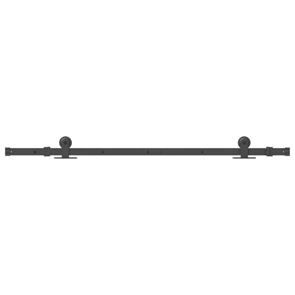 vidaXL Schiebetürbeschlag-Set 152,5 cm Stahl Schwarz