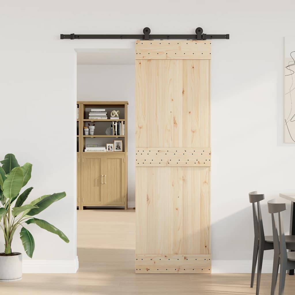 vidaXL Schiebetürbeschlag-Set 152,5 cm Stahl Schwarz