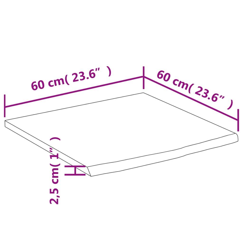 vidaXL Waschtischplatte 60x60x2,5 cm Quadratisch Massivholz Akazie