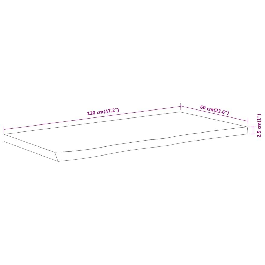 vidaXL Waschtischplatte 120x60x2,5 cm Rechteckig Massivholz Akazie