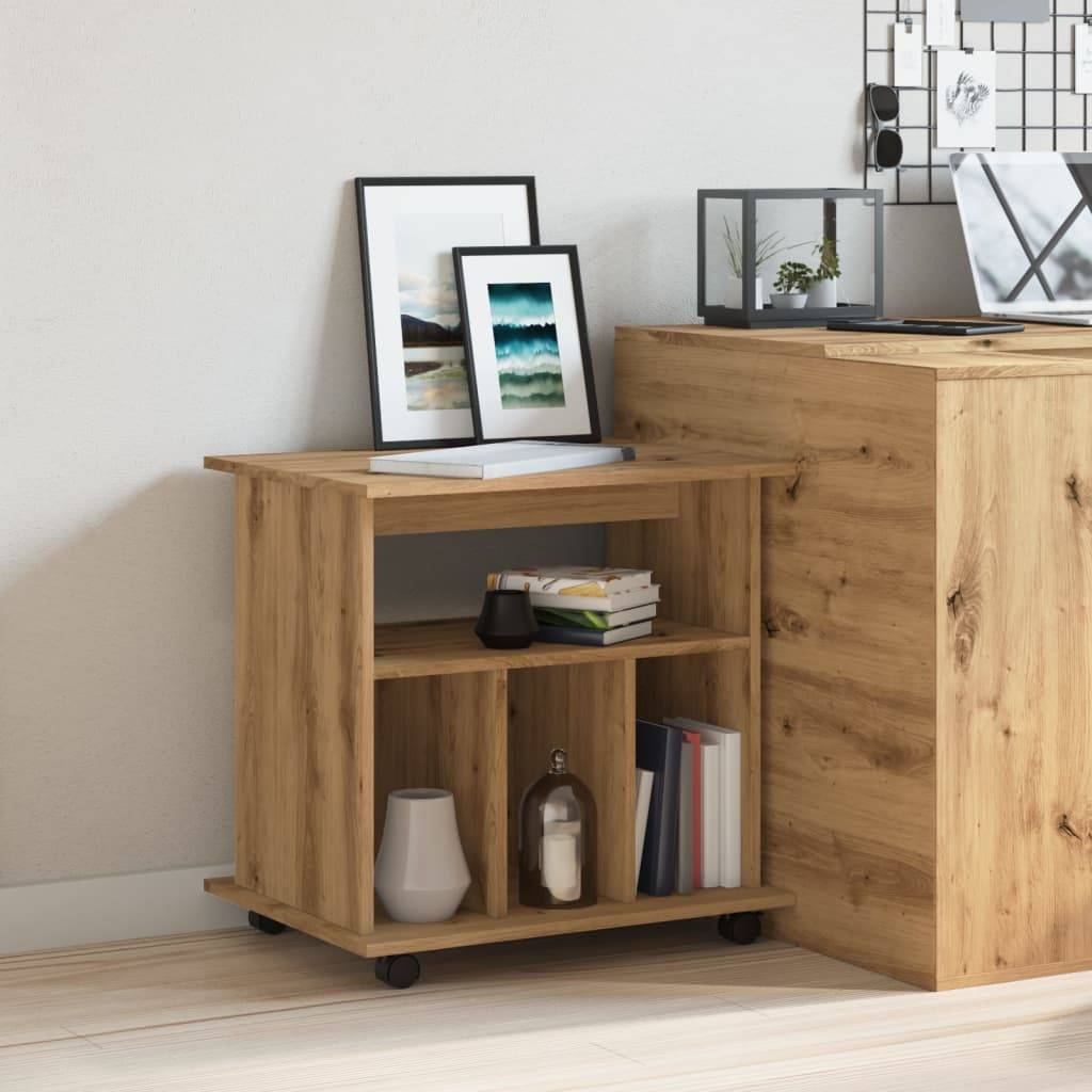 vidaXL Rollcontainer Artisan-Eiche 60x45x60 cm Holzwerkstoff