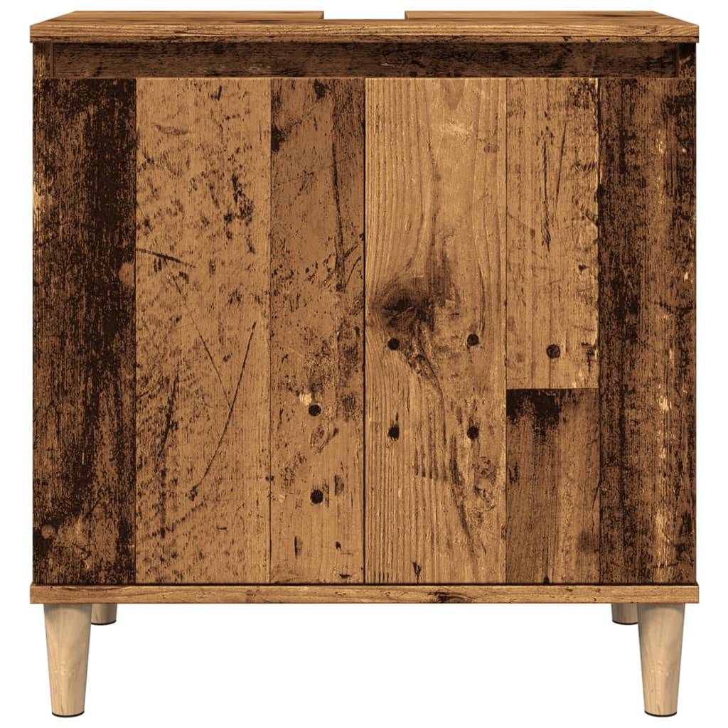 vidaXL Waschbeckenunterschrank Altholz-Optik 58x33x60 cm Holzwerkstoff