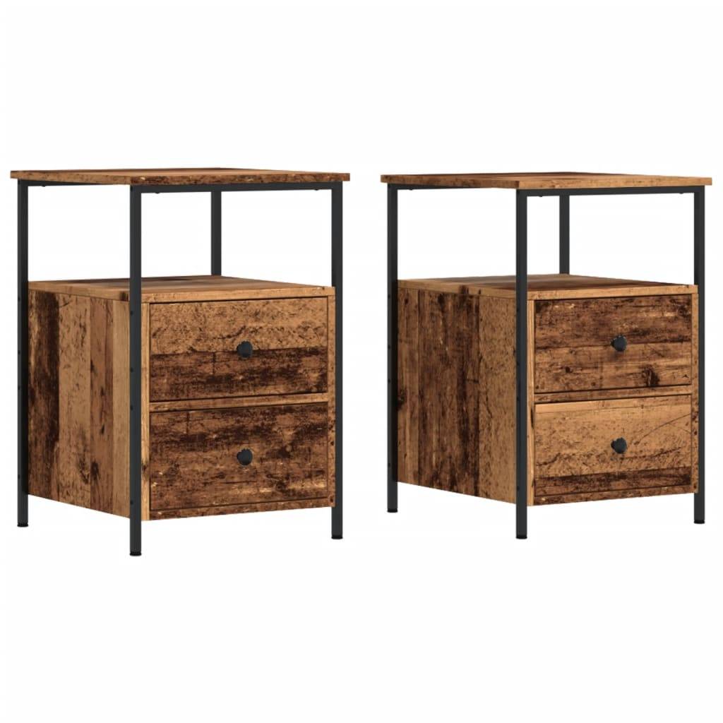 vidaXL Nachttische 2 Stk. Altholz-Optik 34x35,5x50 cm Holzwerkstoff