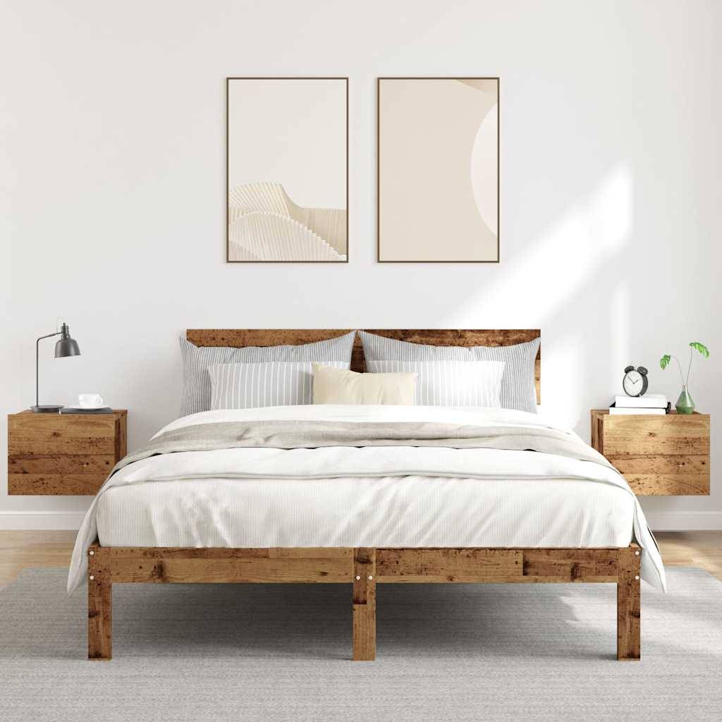 vidaXL Wand-Nachttische 2 Stk. Altholz-Optik 40x32x30 cm