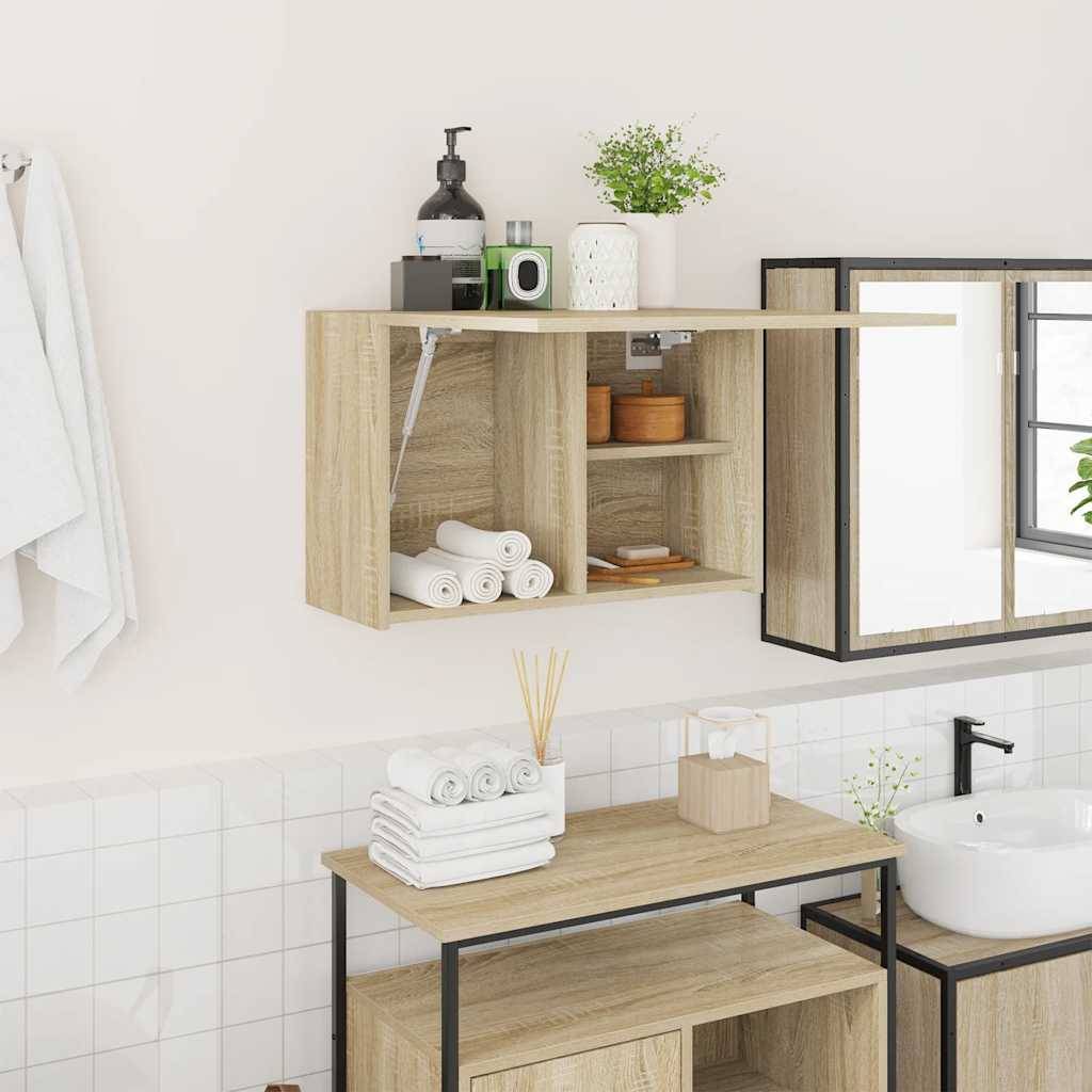 vidaXL Bad-Wandschrank Sonoma-Eiche 60x25x40 cm Holzwerkstoff