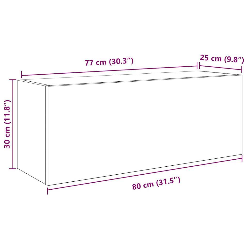 vidaXL Bad-Wandschrank Artisan-Eiche 80x25x30 cm Holzwerkstoff