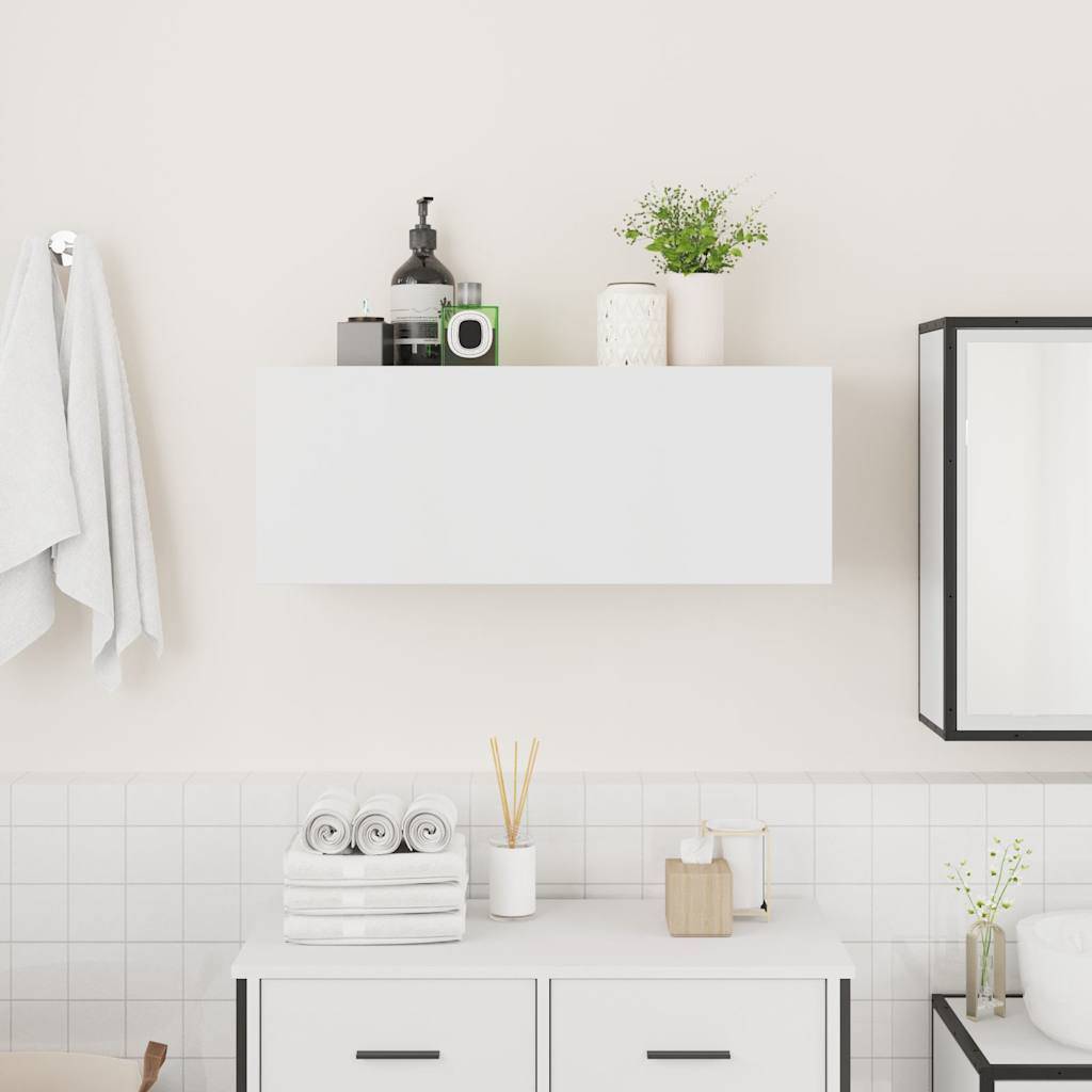 vidaXL Bad-Wandschrank Weiß 80x25x30 cm Holzwerkstoff