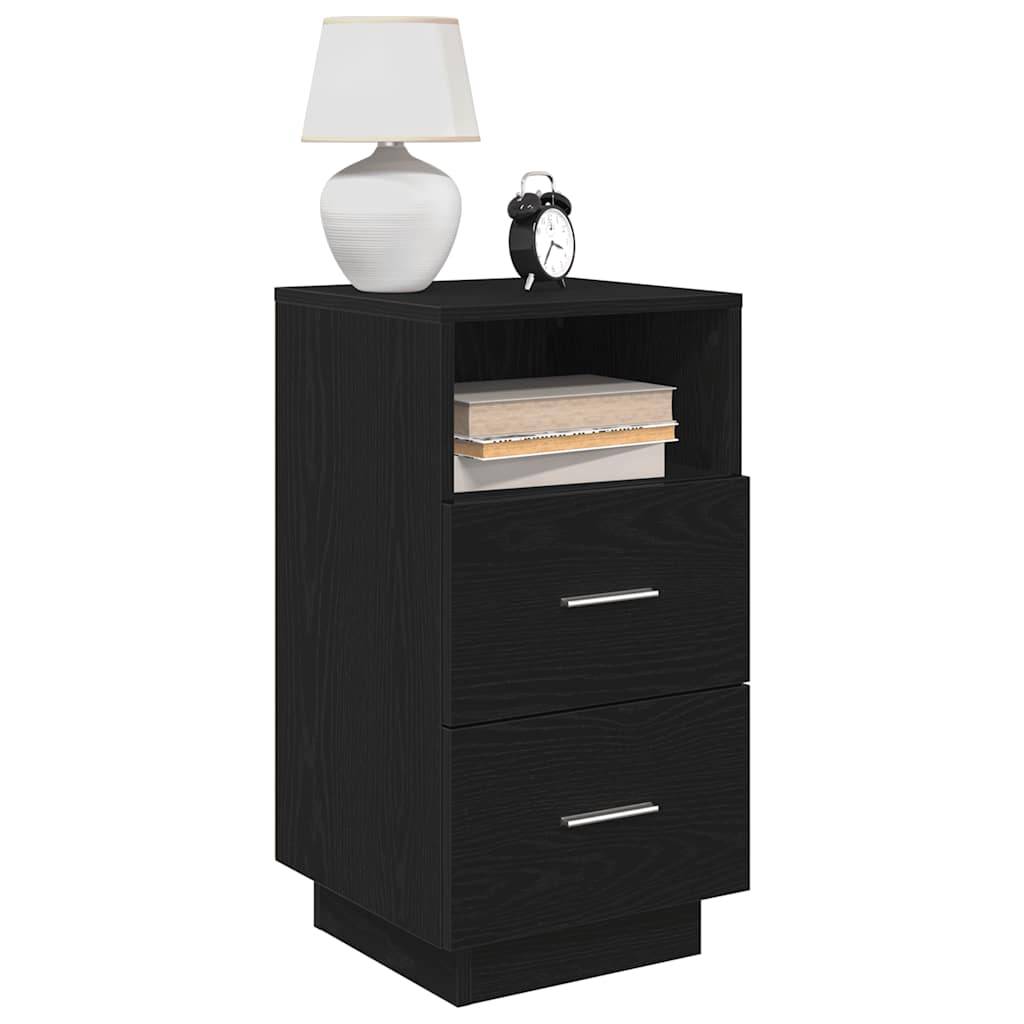 vidaXL Nachttische 2 Stk. mit 2 Schubladen Schwarz 36x36x68 cm
