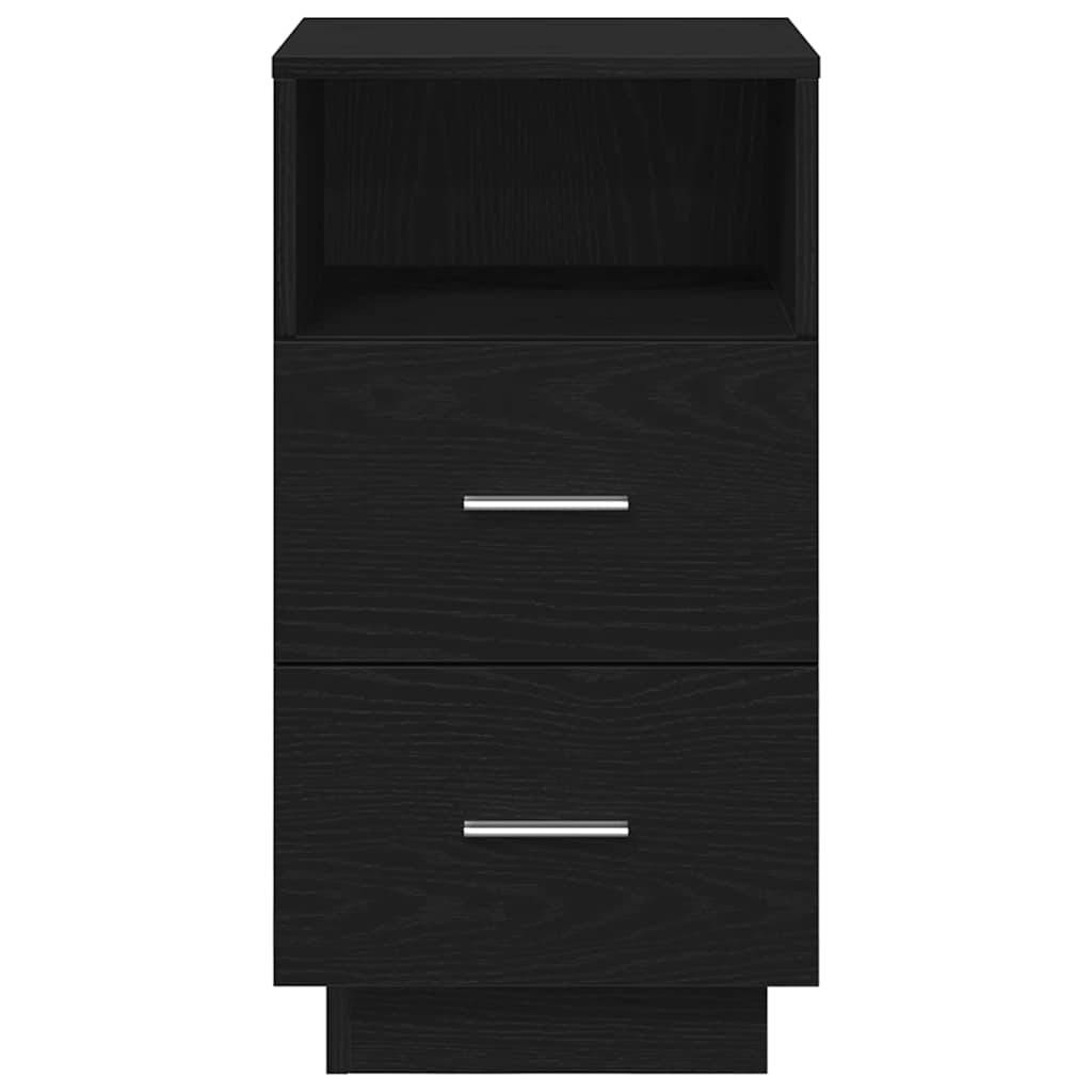 vidaXL Nachttische 2 Stk. mit 2 Schubladen Schwarz 36x36x68 cm