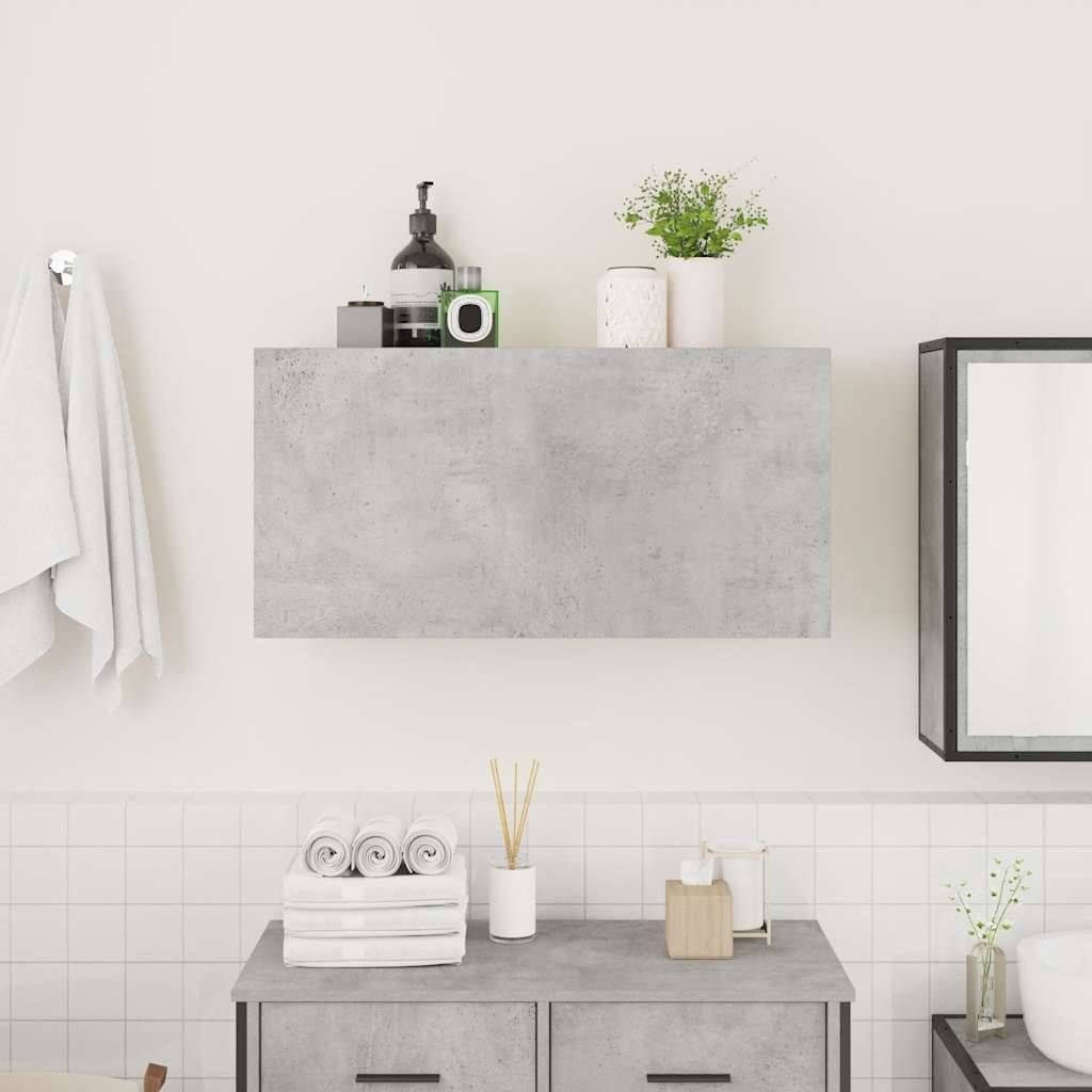vidaXL Bad-Wandschrank Betongrau 80x25x40 cm Holzwerkstoff