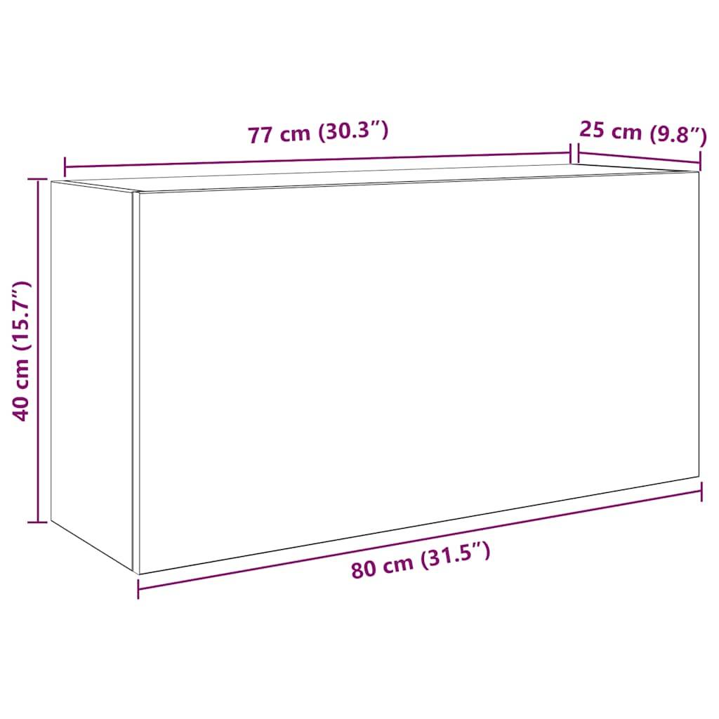 vidaXL Bad-Wandschrank Betongrau 80x25x40 cm Holzwerkstoff