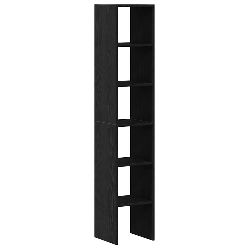 vidaXL Bücherregale 2 Stk. Stapelbar Schwarz Eichen-Optik 30x30x80 cm