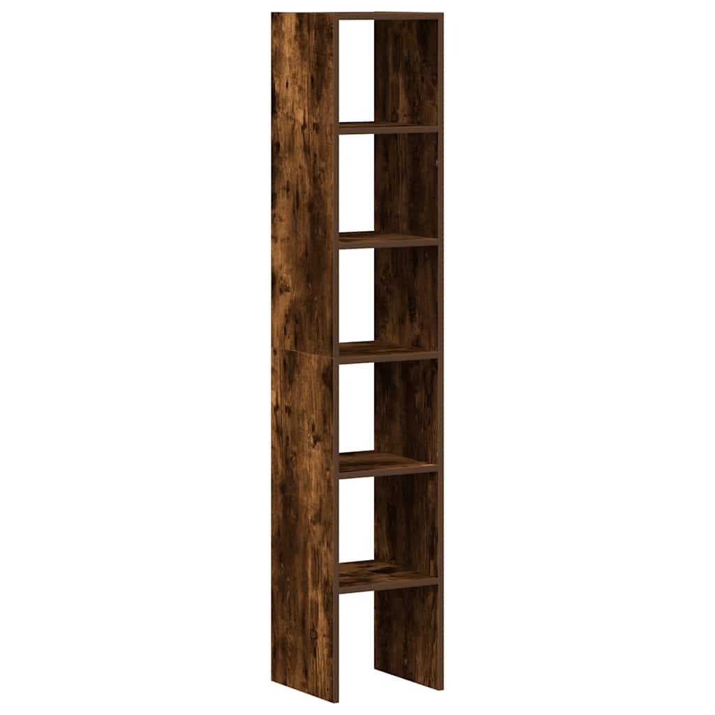 vidaXL Bücherregale 2 Stk. Stapelbar Räuchereiche 30x30x80 cm