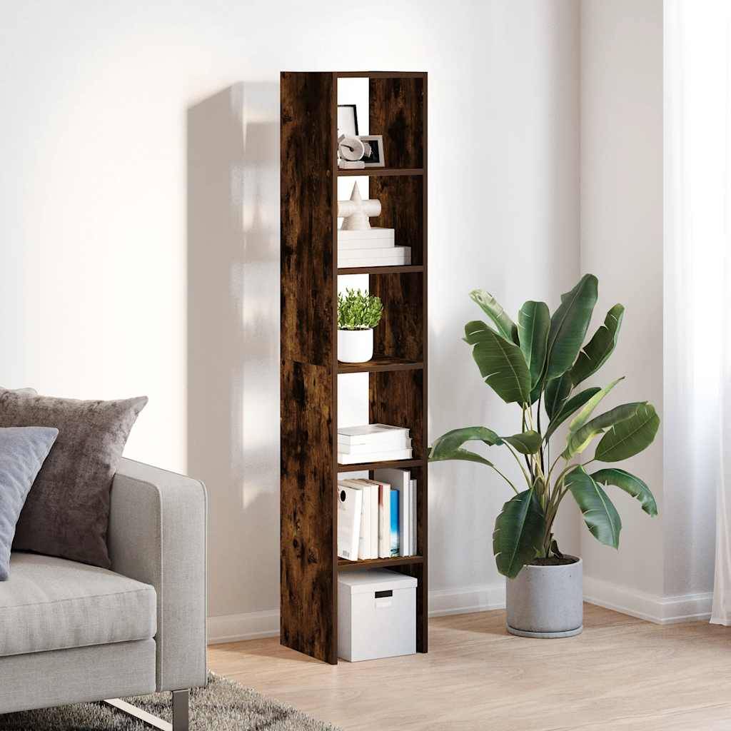 vidaXL Bücherregale 2 Stk. Stapelbar Räuchereiche 30x30x80 cm