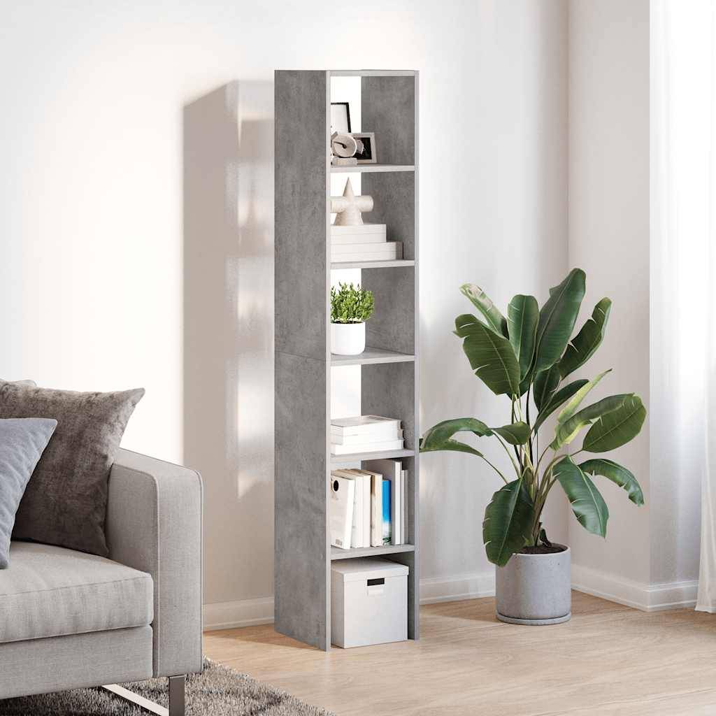 vidaXL Bücherregale 2Stk. Stapelbar Betongrau 30x30x80cm Holzwerkstoff