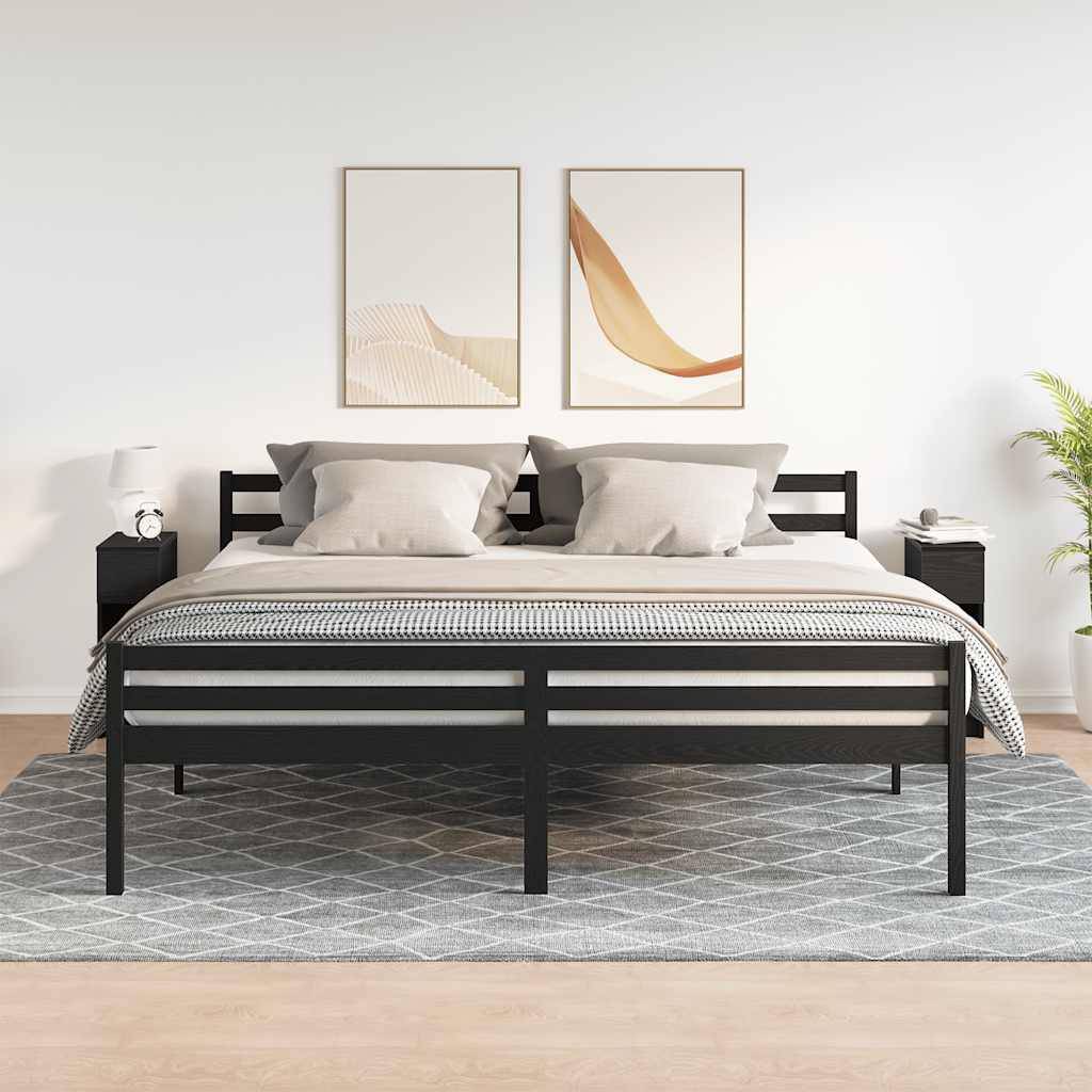 vidaXL Nachttische mit Schublade 2Stk. Schwarz Eichen-Optik 20x36x60cm