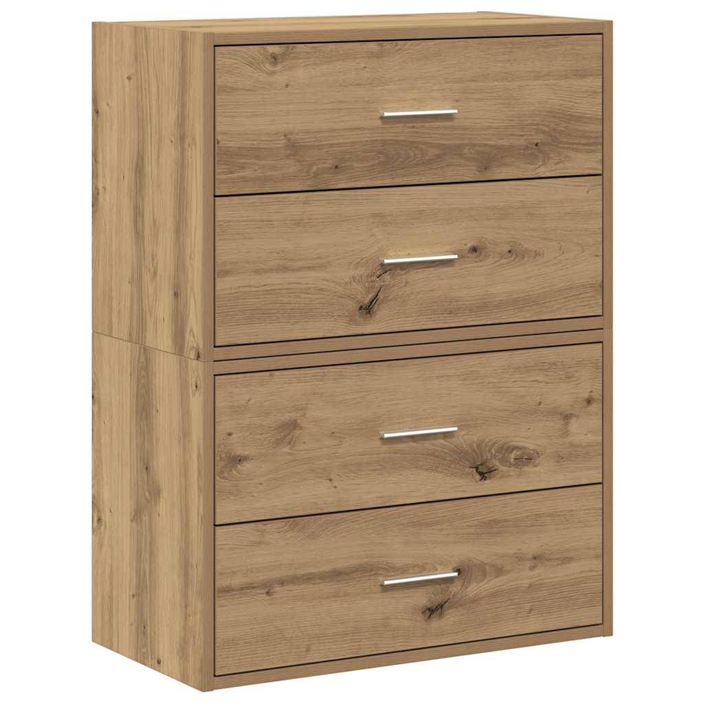 vidaXL Schränke mit 2 Schubladen 2 Stk. Artisan-Eiche 60x31x40cm
