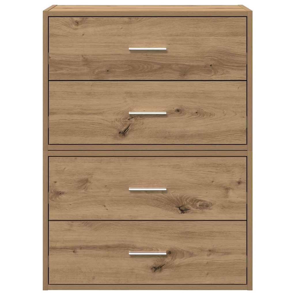 vidaXL Schränke mit 2 Schubladen 2 Stk. Artisan-Eiche 60x31x40cm