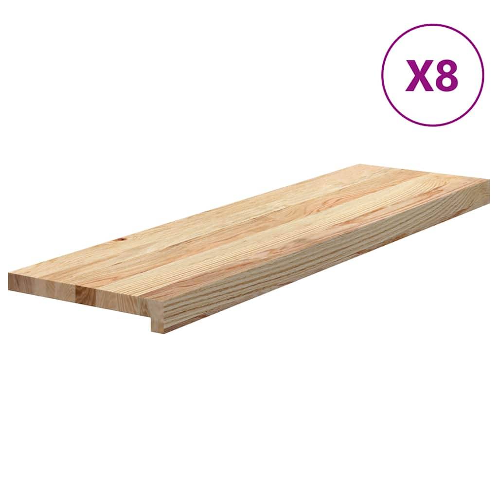vidaXL Treppenstufen 8 Stk. Unbehandelt 90x30x2 cm Massivholz Eiche
