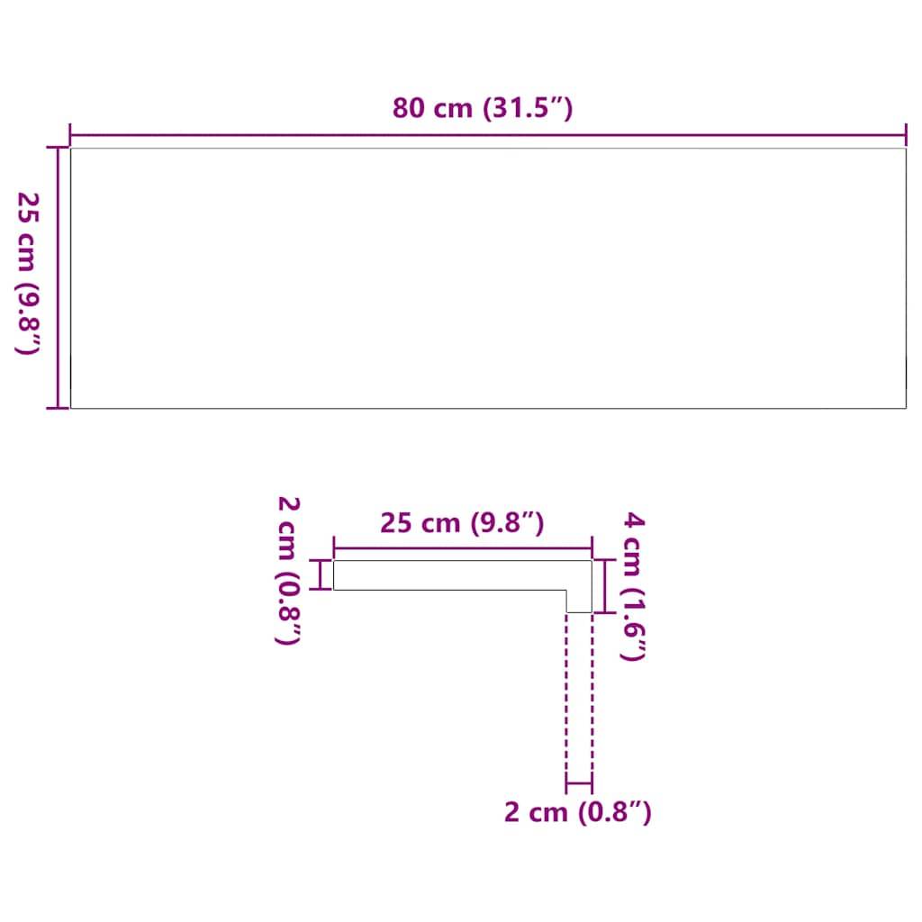 vidaXL Treppenstufen 20 Stk. Unbehandelt 80x25x2 cm Massivholz Eiche