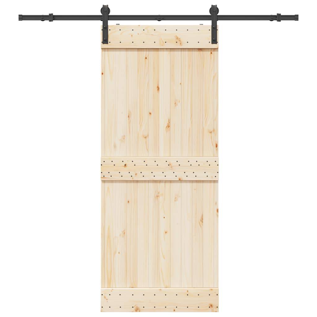vidaXL Schiebetürbeschlag-Set 200 cm Stahl Schwarz
