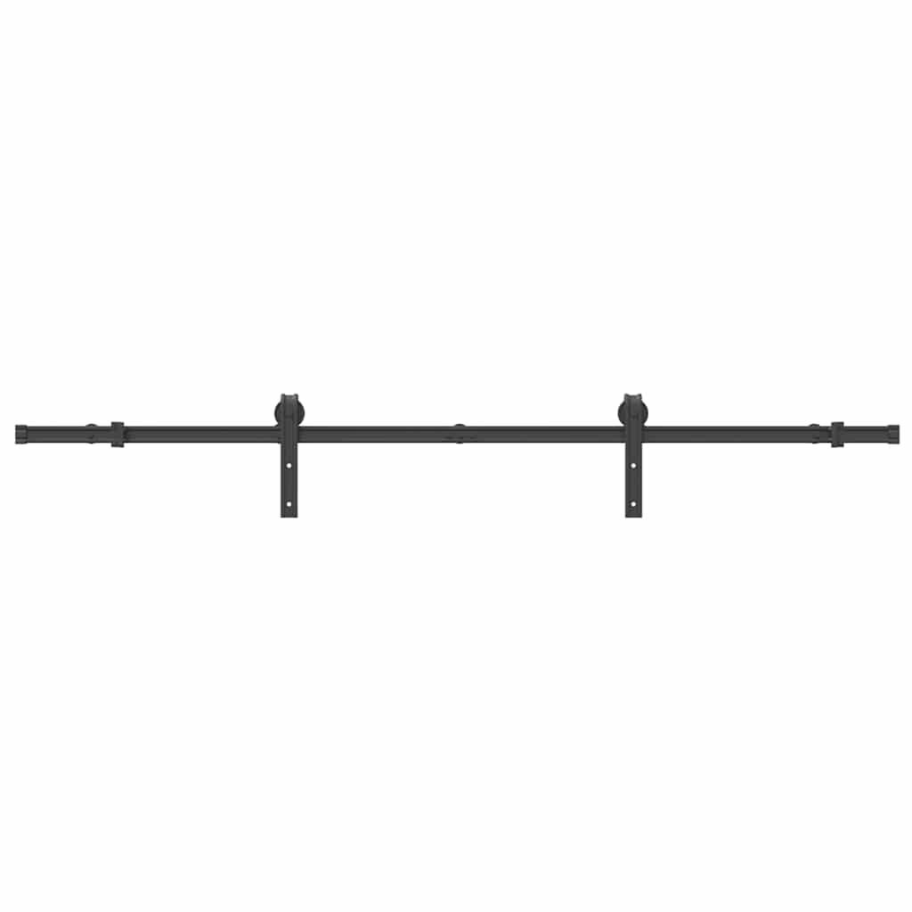 vidaXL Schiebetürbeschlag-Set 200 cm Stahl Schwarz