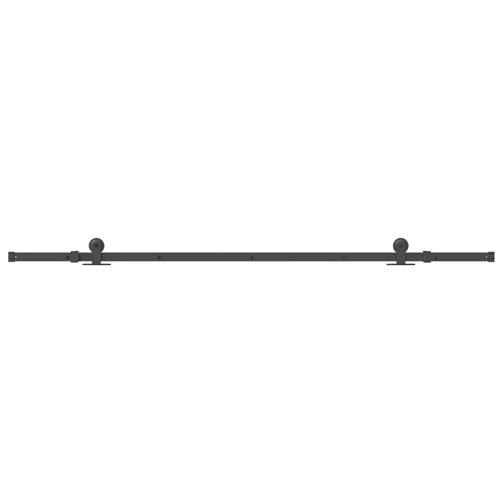 vidaXL Schiebetürbeschlag-Set 213,5 cm Stahl Schwarz