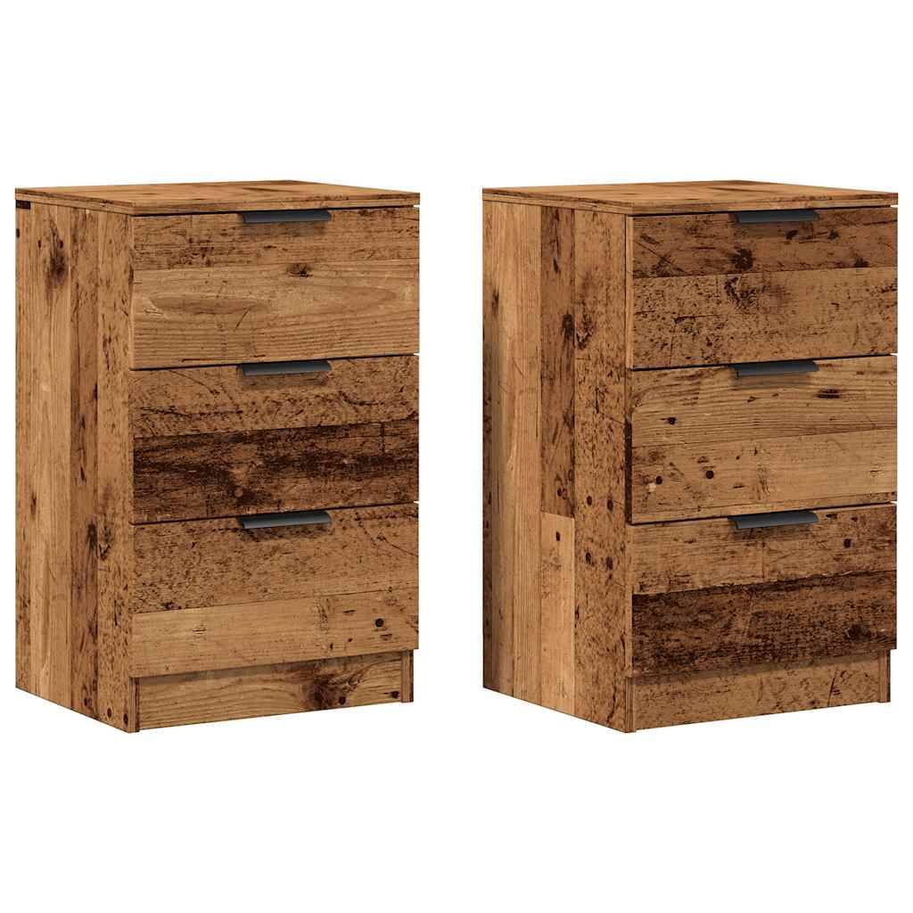 vidaXL Nachttische 2 Stk. Altholz-Optik 40x36x65 cm Holzwerkstoff