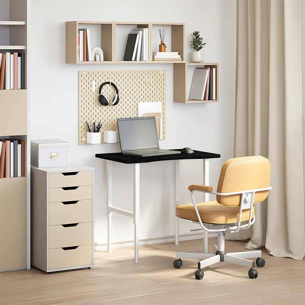 vidaXL Schreibtischplatte Dunkelbraun 80x60x2,5 cm Massivholz Eiche