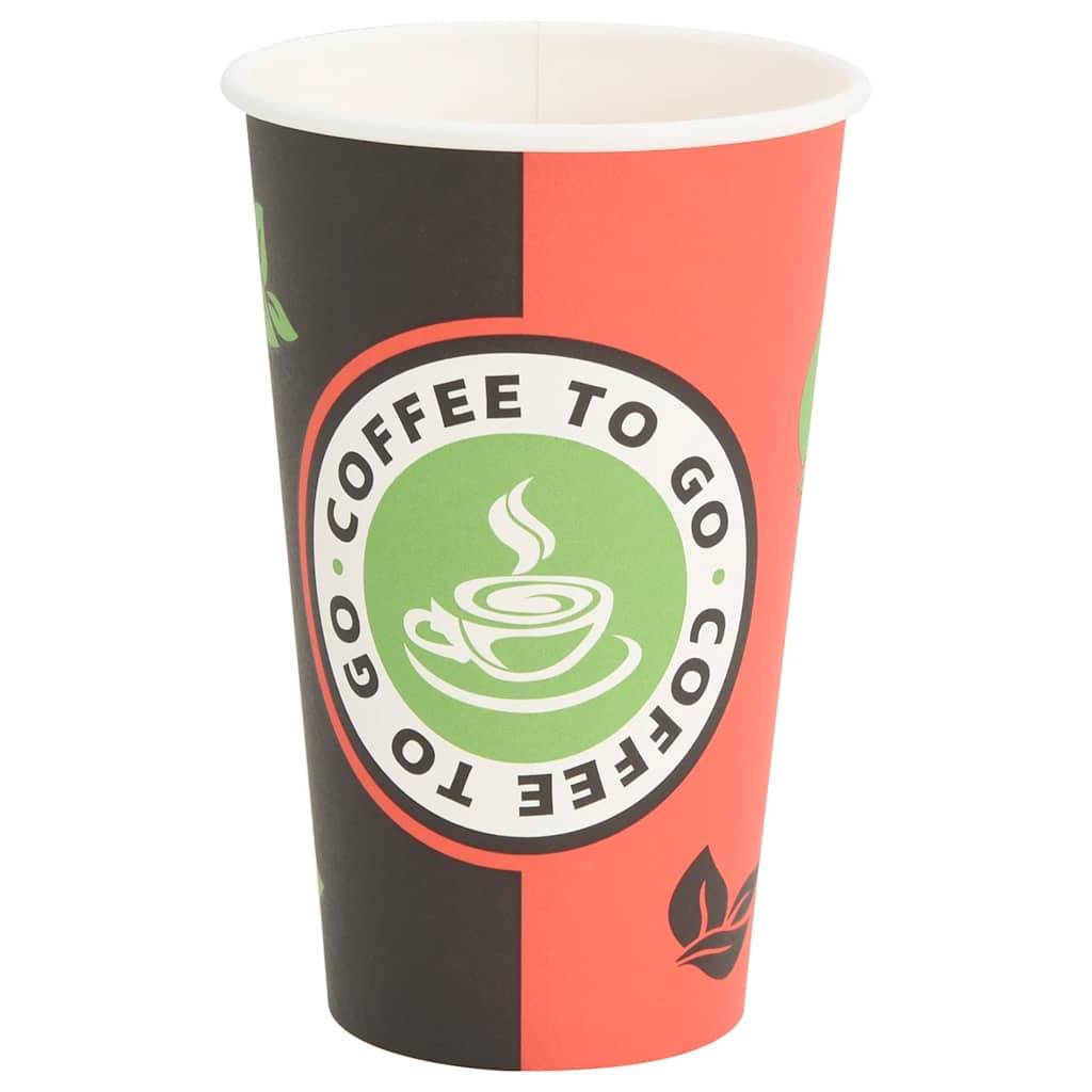 vidaXL Pappbecher 1000 Stk. 16oz 400ml Rot und Schwarz
