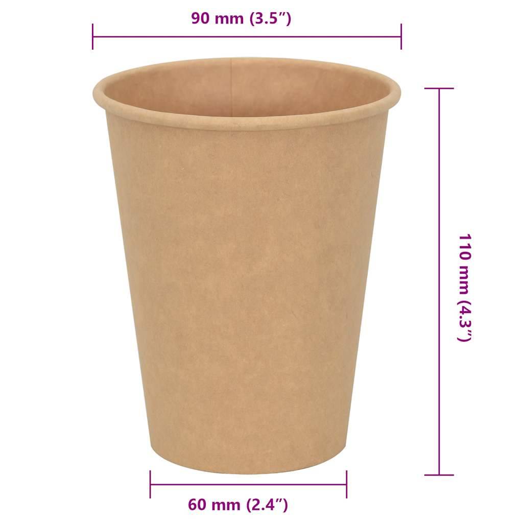 vidaXL Pappbecher 1000 Stk. 12oz 300ml Braun